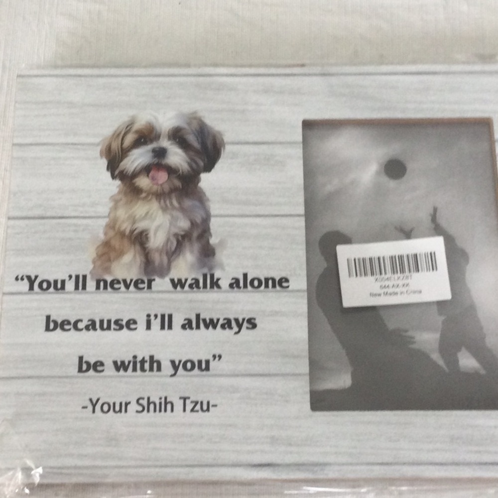 Shih Tzu Companion Picture Frame - White and Gray